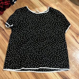 SHEIN t shirt black with white polka dots